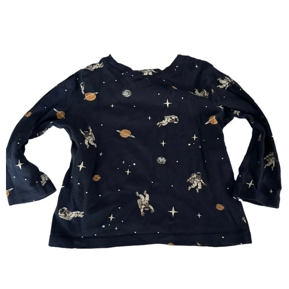 Old Navy Astronaut Stem Space Long Sleeve Unisex Top Size 18-24 Months Navy